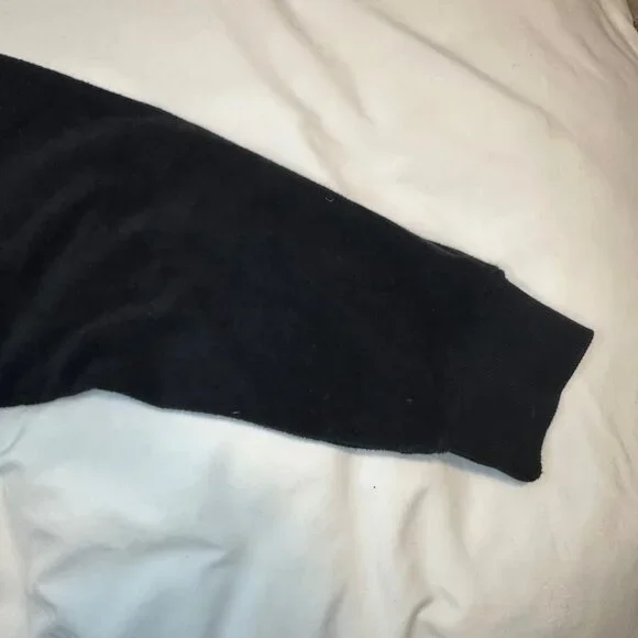 Aerie Towel Terry Cloth Cinched Reversable Sweatshirt in Black - Large - Picture 9 of 14